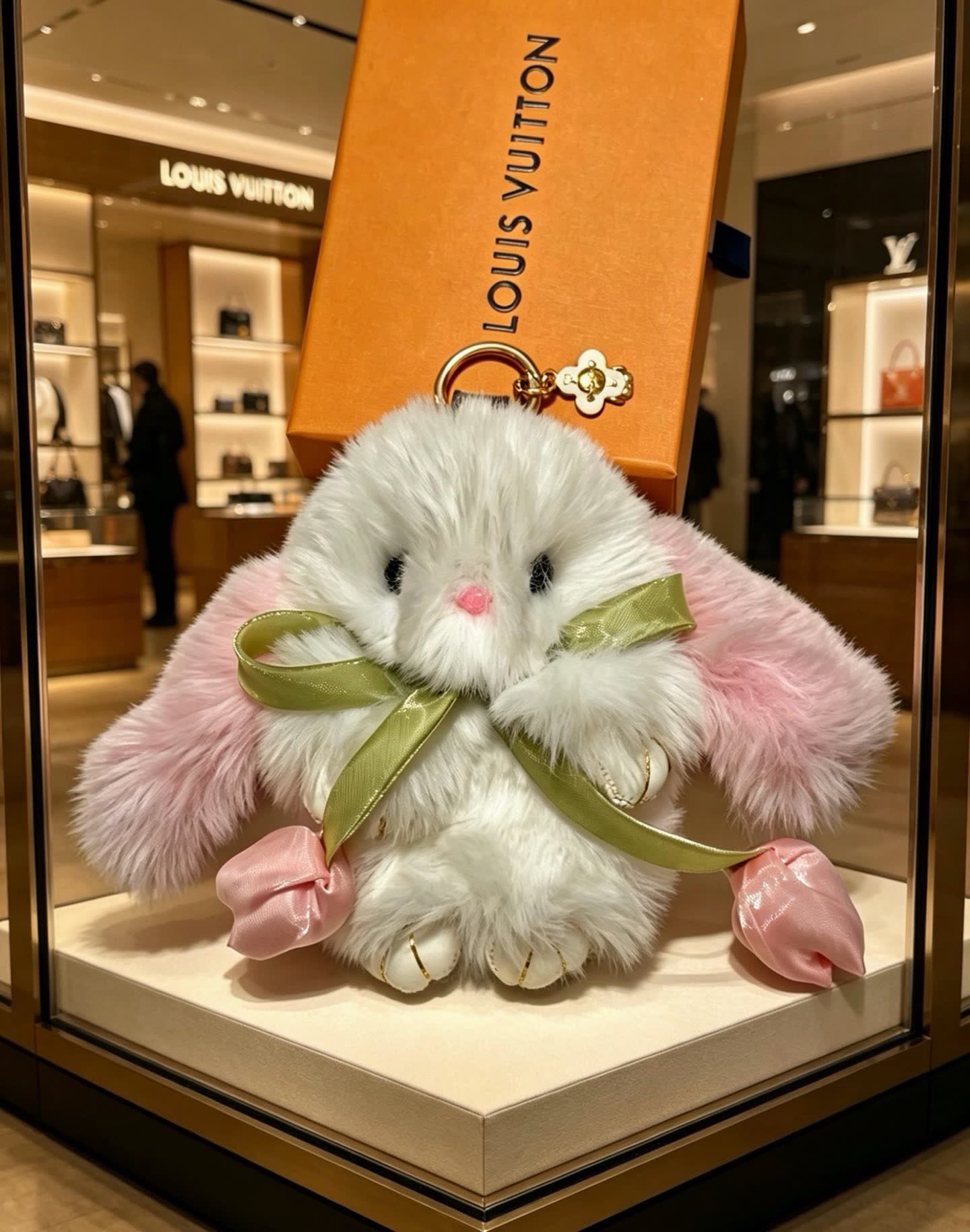 Louis Vuitton White Bunny Keychain